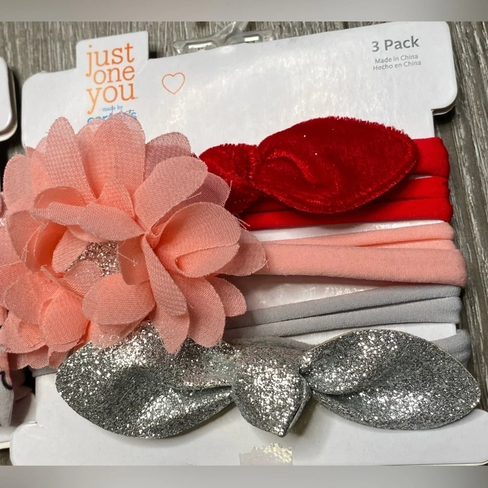 Carter's Just One You Baby 3pk Headbands Valentine’s Day